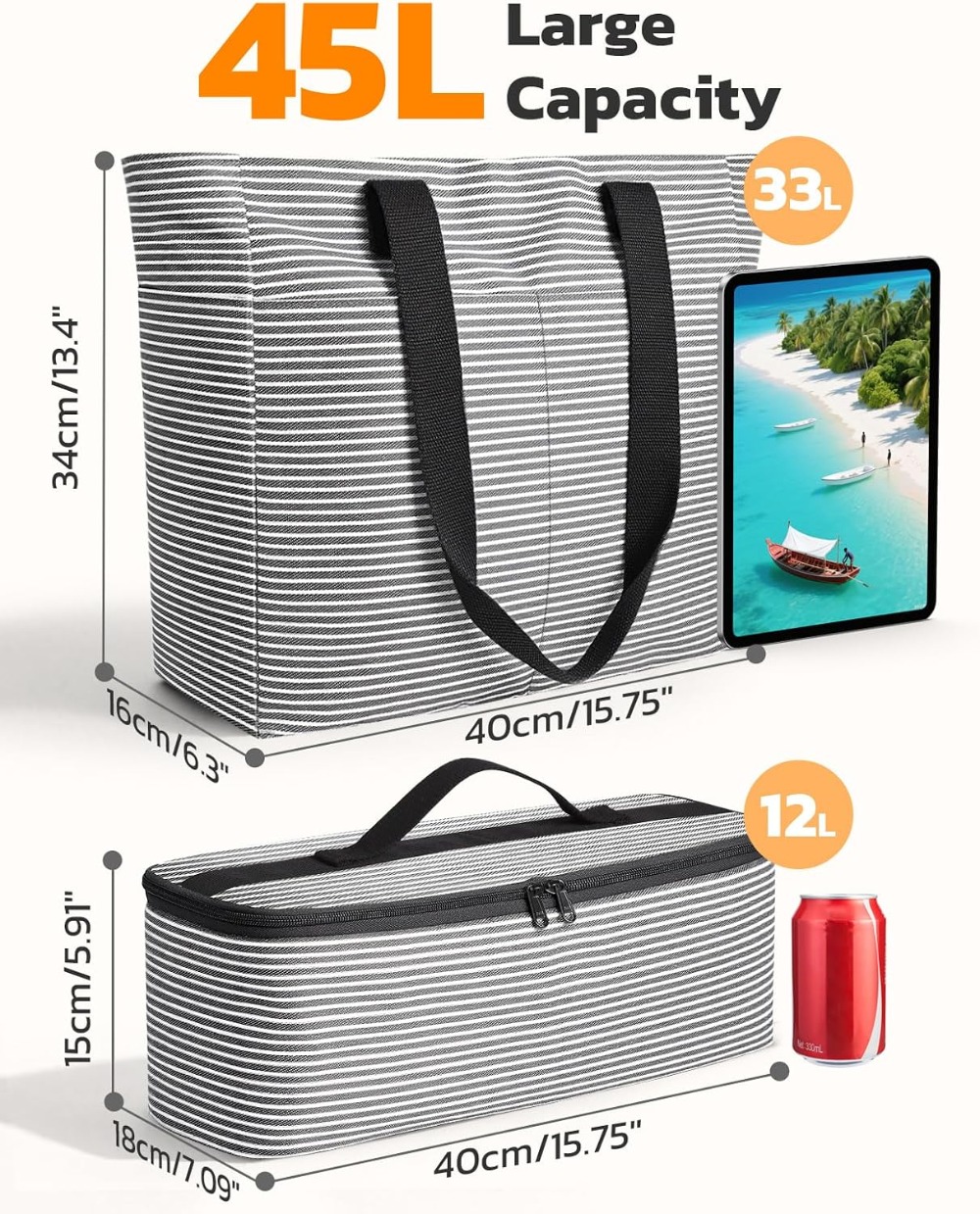 45L Waterproof Beach Bag and C - огляд і ціна Tote Bag Beach