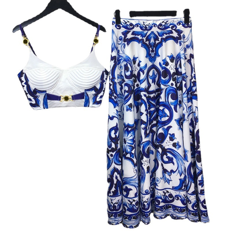 Summer Bohemain Blue And White - огляд і ціна Romper Floral Print